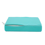 Ensemble de coussins de salon de jardin Déco Arts, 60x70 cm, bleu Caraïbes, déhoussables et anti-UV pour fauteuils et canapés.