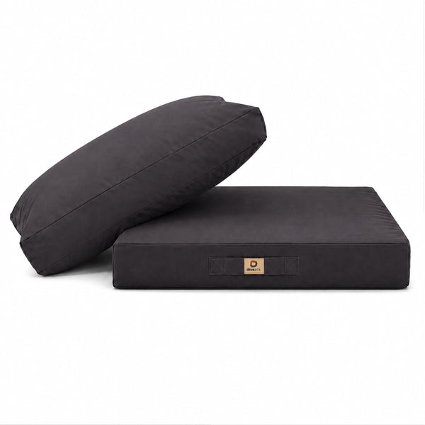 Ensemble Coussins Salon Jardin 60x70 Gris Carbone - Déhoussable & Anti-UV (Assise + Dossier)