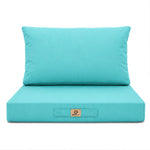 Gartenlounge-Kissen-Set 60x70 Karibikblau - Abnehmbar & UV-beständig (Sitzfläche + Rückenlehne)