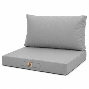 Ensemble Coussins Salon Jardin 60x70 Gris Galet - Déhoussable & Anti-UV (Assise + Dossier)