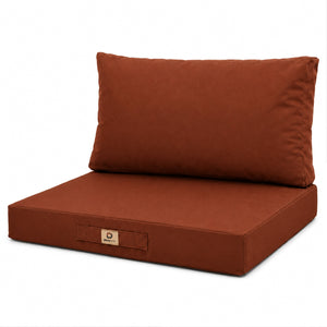 Ensemble Coussins Salon Jardin 60x70 Terracotta - Déhoussable & Anti-UV (Assise + Dossier)