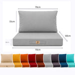 Ensemble Coussins Salon Jardin 60x70 Gris Galet - Déhoussable & Anti-UV (Assise + Dossier)