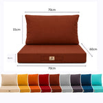 Ensemble Coussins Salon Jardin 60x70 Terracotta - Déhoussable & Anti-UV (Assise + Dossier)