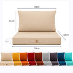 Ensemble Coussins Salon Jardin 60x70 Beige - Déhoussable & Anti-UV (Assise + Dossier)