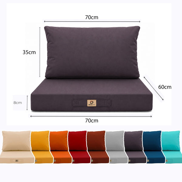 Ensemble Coussins Salon Jardin 60x70 Gris Carbone - Déhoussable & Anti-UV (Assise + Dossier)