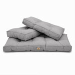 Tufted Bench Cushion Set 100x50 Pebble Grey - Thick 15cm (1 Seat + 2 Backrests)