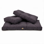 Tufted Bench Cushion Set 120x60 Carbon Grey - Thick 15cm (1 Seat + 2 Backrests)