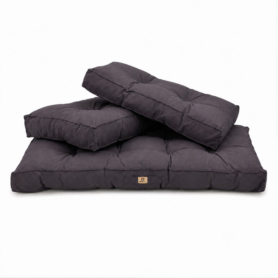 Gepolstertes Sitzbankkissen-Set 120x60 Carbongrau, UV-beständiger und wasserabweisender Stoff
