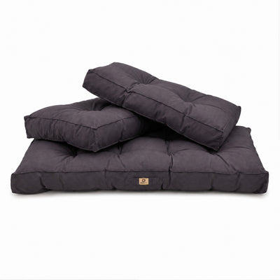 Gepolstertes Sitzbankkissen-Set 100x50 Carbongrau - Dick 15cm (1 Sitzfläche + 2 Rückenlehnen)