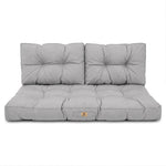Ensemble Coussins Capitonné Banquette 120x60 Gris Galet - Épais 15cm (1 Assise + 2 Dossiers)