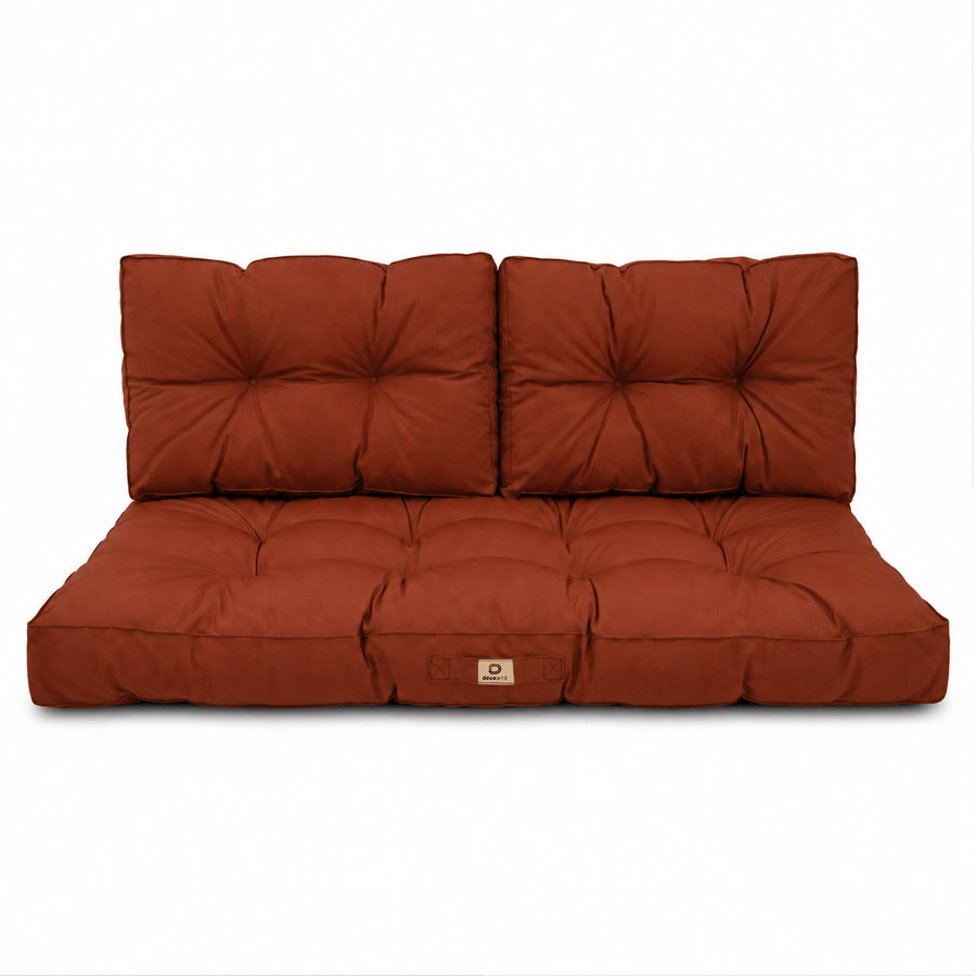 Gewatteerde bankkussenset 120x60 Terracotta, OEKO-TEX-gecertificeerd