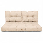 Gepolstertes Sitzbankkissen-Set 120x60 Beige - Dick 15cm (1 Sitzfläche + 2 Rückenlehnen)