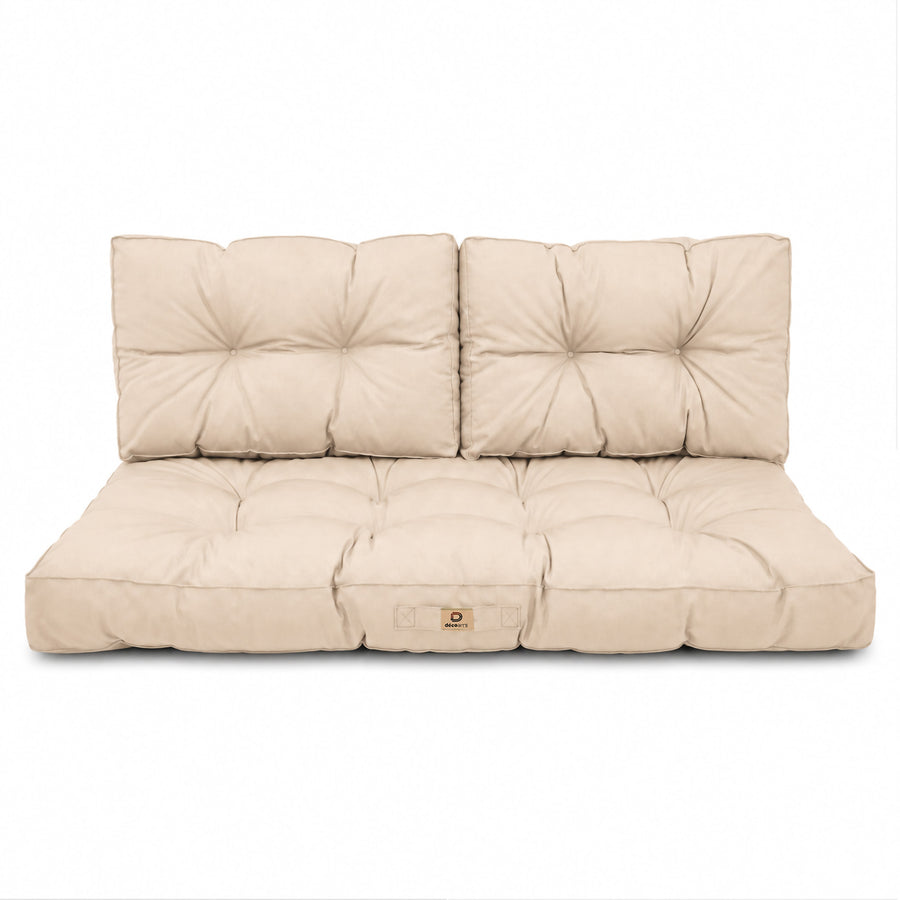 Gewatteerde bankkussenset 120x60 Beige, OEKO-TEX-gecertificeerd