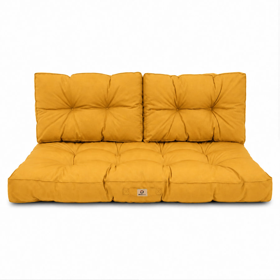 Gewatteerde bankkussenset 120x60 Geel, OEKO-TEX-gecertificeerd