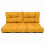 Tufted Bench Cushion Set 100x50 Yellow - Thick 15cm (1 Seat + 2 Backrests)