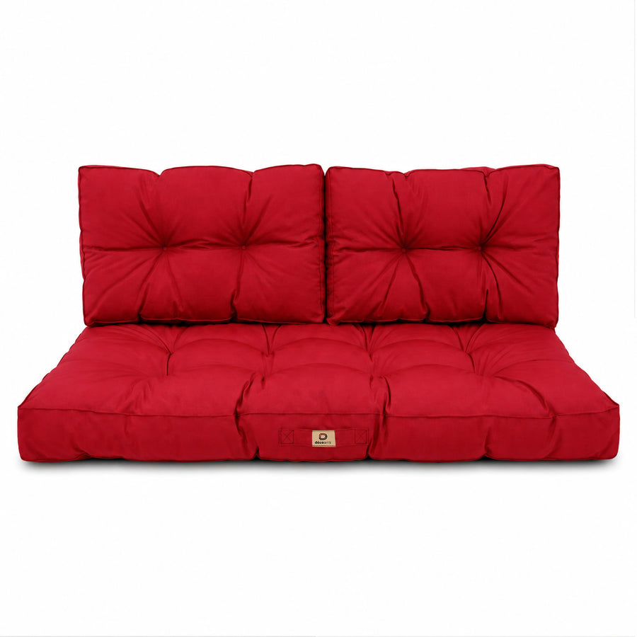Tufted Bench Cushion Set 100x50 Red, OEKO-TEX certified