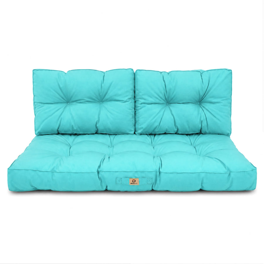 Gewatteerde bankkussenset 120x60 Caribisch Blauw, OEKO-TEX-gecertificeerd
