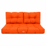 Tufted Bench Cushion Set 120x60 Orange - Thick 15cm (1 Seat + 2 Backrests)