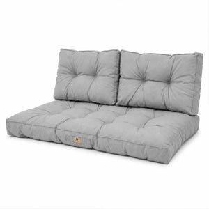 Conjunto de Almofadas Acolchoadas para Banco 100x50 Cinzento Seixo - Espesso 15cm (1 Assento + 2 Encostos)