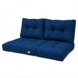Conjunto de Almofadas Acolchoadas para Banco 100x50 Azul Petróleo - Espesso 15cm (1 Assento + 2 Encostos)