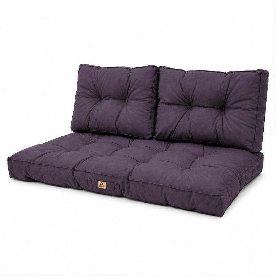 Gepolstertes Sitzbankkissen-Set 120x60 Carbongrau, 15 cm dick