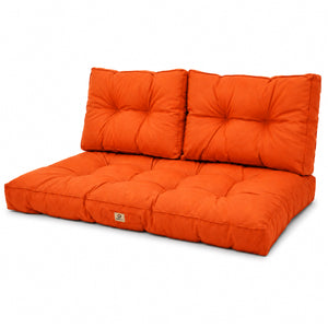 Conjunto de Almofadas Acolchoadas para Banco 120x60 Laranja - Espesso 15cm (1 Assento + 2 Encostos)