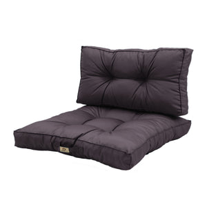 Conjunto de Almofadas Acolchoadas 60x60 Cinzento Carbono - Espesso 15cm & Macio (Assento + Encosto)