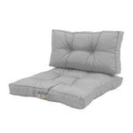 Ensemble de coussins capitonnés gris galet pour fauteuils et canapés, épais 15cm, moelleux, pour assise et dossier.