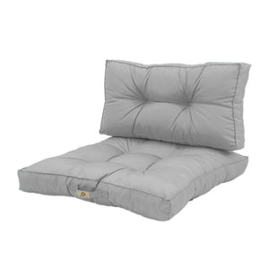 Conjunto de Almofadas Acolchoadas 60x60 Cinzento Seixo - Espesso 15cm & Macio (Assento + Encosto)