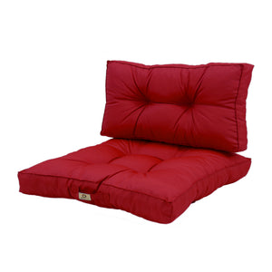 Conjunto de Almofadas Acolchoadas 60x60 Vermelho - Espesso 15cm & Macio (Assento + Encosto)