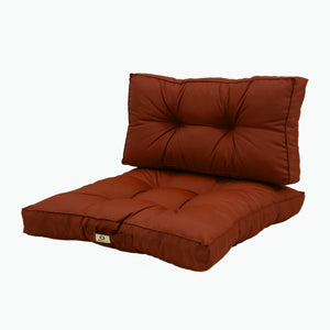 Conjunto de Almofadas Acolchoadas 60x60 Terracota - Espesso 15cm & Macio (Assento + Encosto)