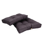 Ensemble de coussins capitonnés gris carbone 60x60cm, épais et moelleux pour fauteuils et canapés, décoration élégante.