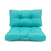 Coussins pour salon de jardin capitonné 60x60cm Bleu caraibes - Deco-arts.fr