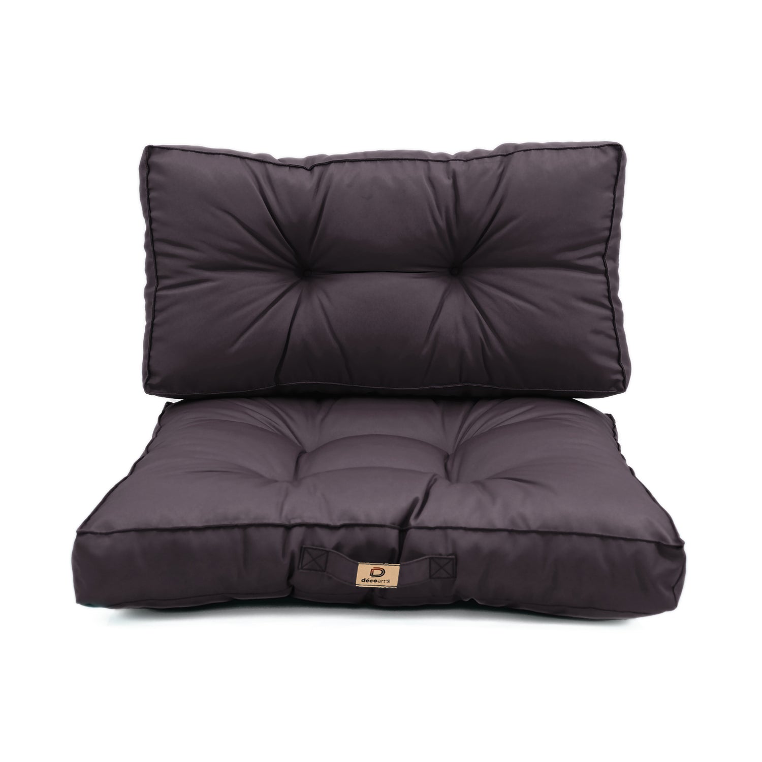 Coussins pour salon de jardin capitonné 60x60cm Gris carbone - Deco-arts.fr