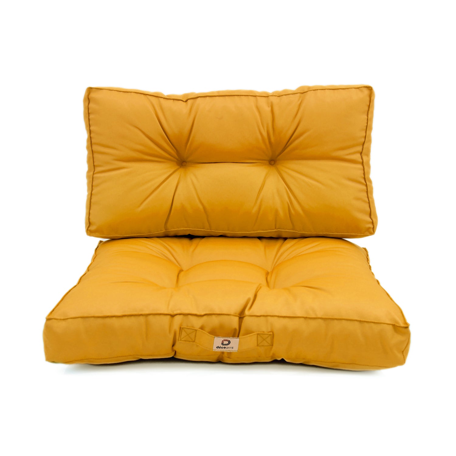Coussins pour salon de jardin capitonné 60x60cm jaune - Deco-arts.fr