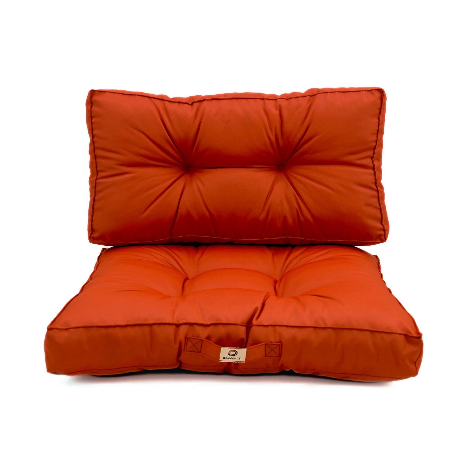 Coussins pour salon de jardin capitonné 60x60cm orange - Deco-arts.fr