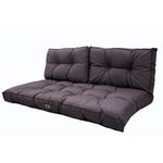 Ensemble de coussins capitonnés gris carbone pour banquette 120x60cm, épais 15cm, pour fauteuils et canapés.