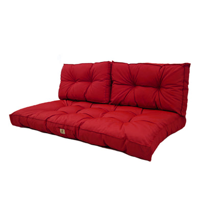 Ensemble de 3 coussins capitonnés rouges pour banquette 100x50 cm, épais 15 cm, pour fauteuils et canapés.