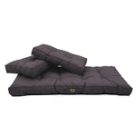 Ensemble de 3 coussins capitonnés gris charbon pour banquette 100x50cm, épais 15cm, pour fauteuils et canapés.