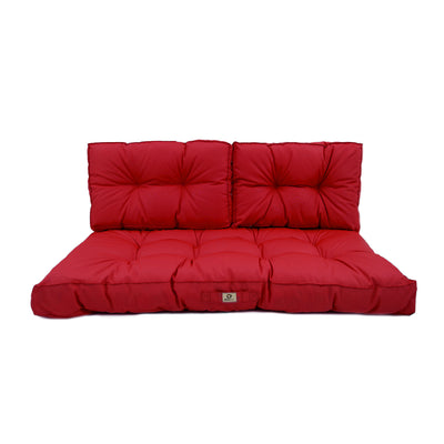 Ensemble de coussins capitonnés rouges pour banquette 100x50 cm, épais 15 cm, pour fauteuils et canapés.