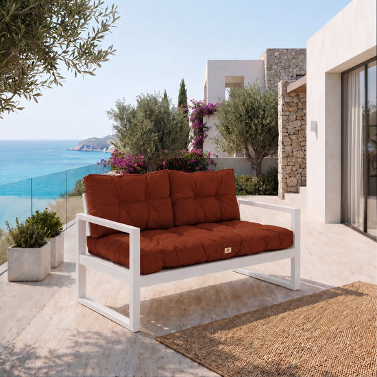 Conjunto de Almofadas Acolchoadas para Banco 120x60 Terracota - Espesso 15cm (1 Assento + 2 Encostos)