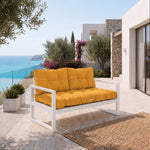 Tufted Bench Cushion Set 100x50 Yellow - Thick 15cm (1 Seat + 2 Backrests)