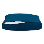 Ensemble de coussins pour salon de jardin Deco-arts.fr, bleu pétrole, déhoussables, anti-UV, 1 assise et 2 dossiers.