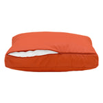 Ensemble de 3 coussins de salon jardin orange 100x50 cm, déhoussables et anti-UV pour fauteuils et canapés.