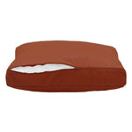 Ensemble de 3 coussins de jardin terracotta pour fauteuils et canapés, déhoussables et anti-UV, 100x50 cm.