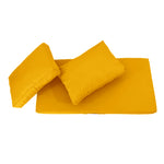 Ensemble Coussins Salon Jardin 120x60 Jaune - Déhoussable & Anti-UV (1 Assise + 2 Dossiers)