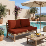 Tuinlounge kussenset 100x50 Terracotta - Afneembaar & UV-bestendig (1 Zitting + 2 Rugleuningen)