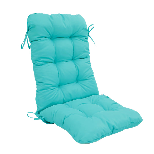 Coussin de dossier haut pour fauteuil ou canapé, 120x50 cm, bleu Caraïbes capitonné, confort 8cm, déco-arts.fr