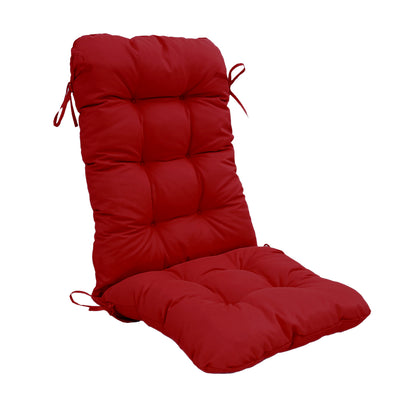 Coussin de chaise haut 120x50 cm rouge capitonné pour fauteuils et canapés, épaisseur 8 cm, confort élégant.
