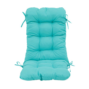 Coussin Chaise Dossier Haut 120x50 Bleu Caraïbes - Capitonné (Confort 8cm)